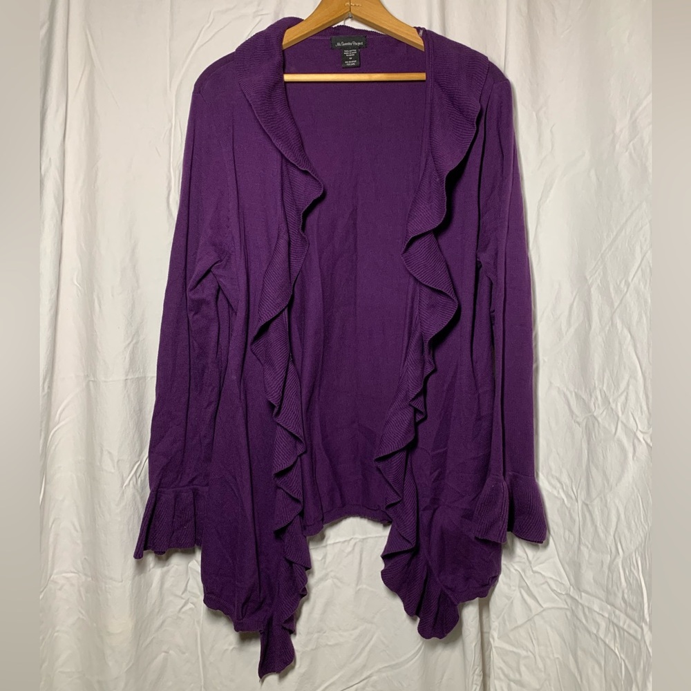 Ms Sweater Project Purple Flare Sweater Cardigan